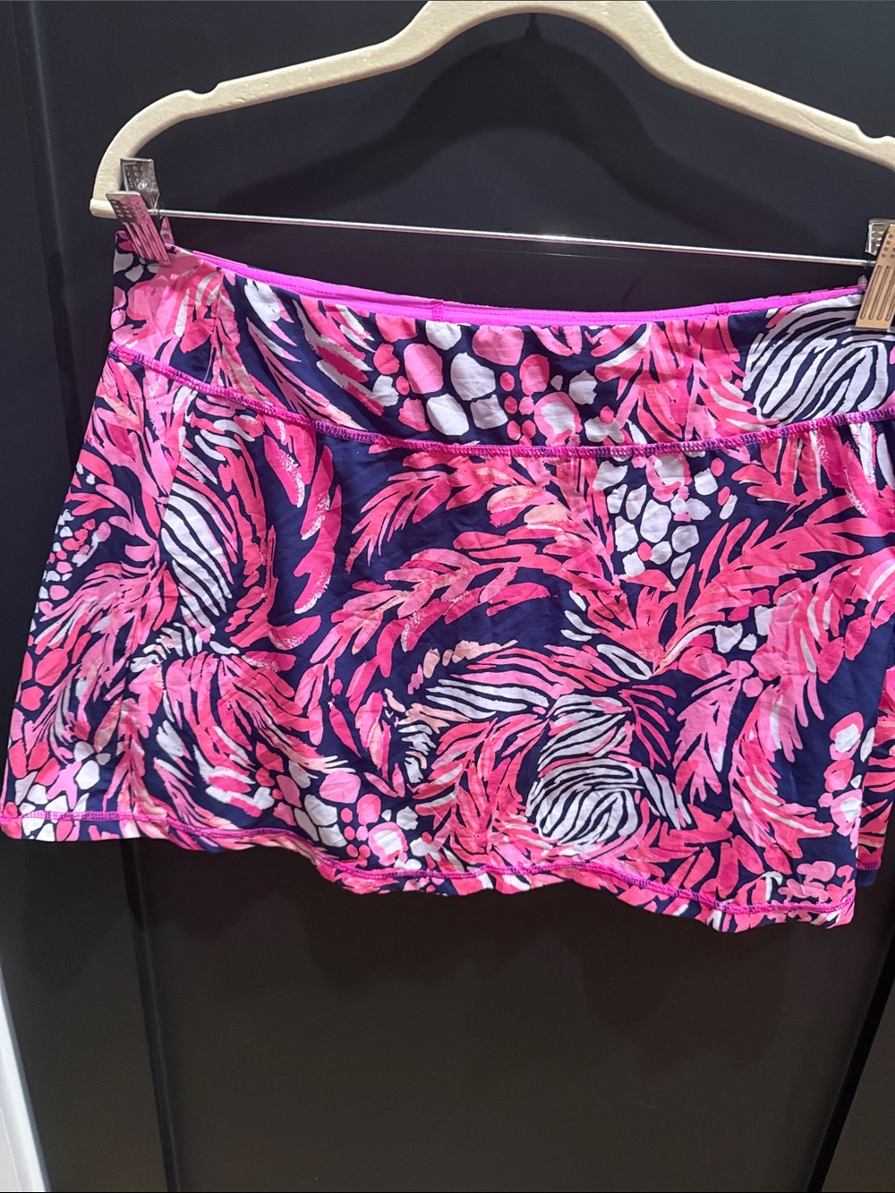Lilly Pulitzer Pink & Navy Floral Zebra Print Skort with Hot Pink Trim